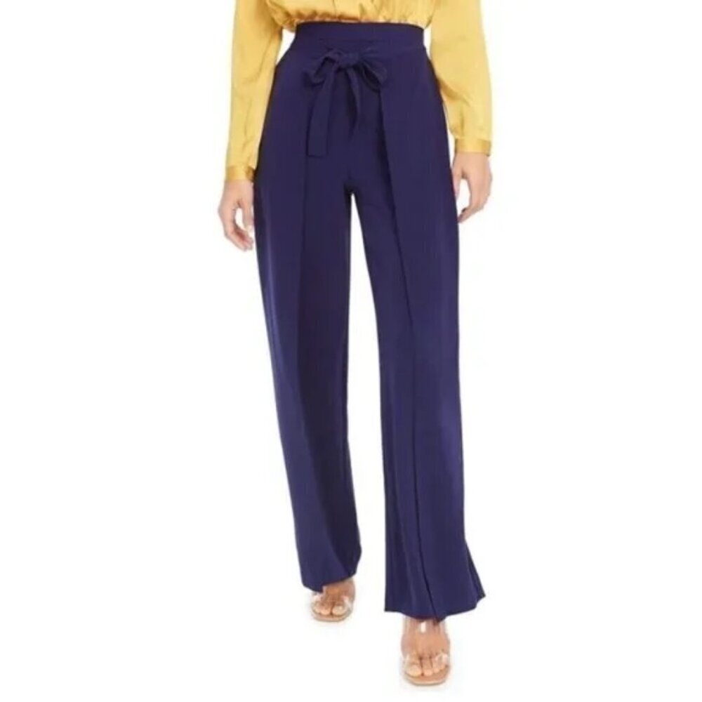 NEW Bar III Wide-Leg Tie-Front Casual Pants Sz L